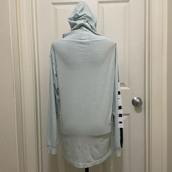 Victoria's Secret PINK Lightweight  Hoodie T Shirt Blue Dog Logo Women's Small S - Picture 6 of 9